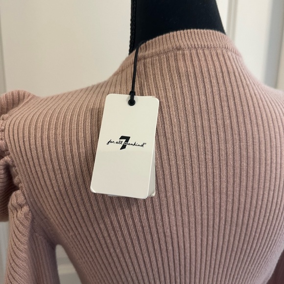 7 For All Mankind Mauve Ribbed “Touch of Cashmere” Sweater - L NWT MSRP: $218 - Picture 3 of 6